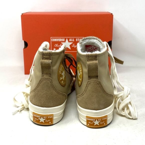 Converse Chuck 70 Sneakers High Casual Women Faux Fur Canvas Suede Khaki A04410C - Picture 10 of 11